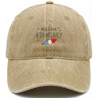 My First 4th of July Cute Summer Rocket Popsicle Washed Cotton Baseball Cap Firecracker Ice Lolly Patriotic Baby Independence Holiday