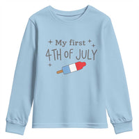 My First 4th of July Cute Summer Rocket Popsicle Youth Sweatshirt Firecracker Ice Lolly Patriotic Baby Independence Holiday