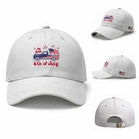 My First 4th of July Retro American Flag Pickup Truck Baseball Cap Americana Patriotic Independence Holiday Milestone