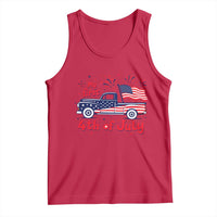 My First 4th of July Retro American Flag Pickup Truck Tank Top Americana Patriotic Independence Holiday Milestone