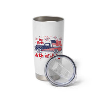 My First 4th of July Retro American Flag Pickup Truck Tumbler Cup Americana Patriotic Independence Holiday Milestone