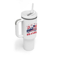 My First 4th of July Retro American Flag Pickup Truck Tumbler With Handle Americana Patriotic Independence Holiday Milestone