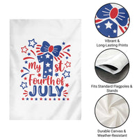 My 1st Fourth of July Patriotic Star Bow Garden Flag Number One Festive Holiday Independence Milestone