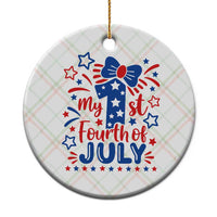 My 1st Fourth of July Patriotic Star Bow Ceramic Ornament Number One Festive Holiday Independence Milestone