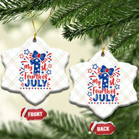 My 1st Fourth of July Patriotic Star Bow Ceramic Ornament Number One Festive Holiday Independence Milestone