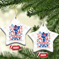 My 1st Fourth of July Patriotic Star Bow Ceramic Ornament Number One Festive Holiday Independence Milestone