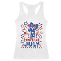 My 1st Fourth of July Patriotic Star Bow Racerback Tank Top Number One Festive Holiday Independence Milestone