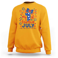 My 1st Fourth of July Patriotic Star Bow Sweatshirt Number One Festive Holiday Independence Milestone