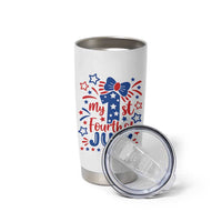 My 1st Fourth of July Patriotic Star Bow Tumbler Cup Number One Festive Holiday Independence Milestone