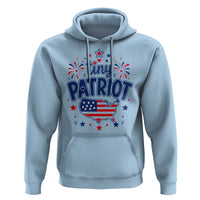 Tiny Patriot 4th of July Fireworks Hoodie USA Map American Flag Red White and Blue Patriotic Holiday