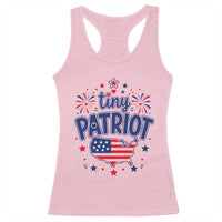 Tiny Patriot 4th of July Fireworks Racerback Tank Top USA Map American Flag Red White and Blue Patriotic Holiday