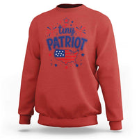 Tiny Patriot 4th of July Fireworks Sweatshirt USA Map American Flag Red White and Blue Patriotic Holiday