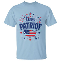 Tiny Patriot 4th of July Fireworks T Shirt USA Map American Flag Red White and Blue Patriotic Holiday