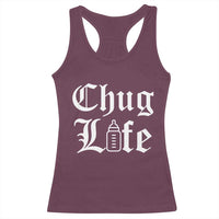Chug Life Funny Baby Milk Bottle Graphic Racerback Tank Top Hip Hop Parody Milestone Gift