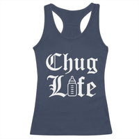 Chug Life Funny Baby Milk Bottle Graphic Racerback Tank Top Hip Hop Parody Milestone Gift