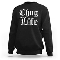 Chug Life Funny Baby Milk Bottle Graphic Sweatshirt Hip Hop Parody Milestone Gift