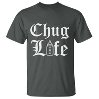 Chug Life Funny Baby Milk Bottle Graphic T Shirt Hip Hop Parody Milestone Gift
