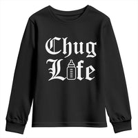 Chug Life Funny Baby Milk Bottle Graphic Youth Sweatshirt Hip Hop Parody Milestone Gift