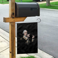 Funny George Washington Middle Fingers Rebel Portrait Garden Flag Edgy Classic Oil Painting Parody Patriotic Humor Graphic