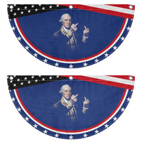 Funny George Washington Middle Fingers Rebel Portrait Patriotic Fan Flag Edgy Classic Oil Painting Parody Humor Graphic