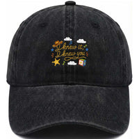 I Knew It I Knew You Funny Western Cowgirl Retro Washed Cotton Baseball Cap Whimsical Nostalgic Western Graphic