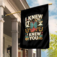 Retro Coastal Cowgirl I Knew It I Knew You Garden Flag Pink Boots Vintage Country Pop Music Western Floral Graphic