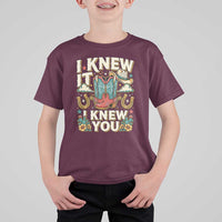 Retro Coastal Cowgirl I Knew It I Knew You T Shirt For Kid Pink Boots Vintage Country Pop Music Western Floral Graphic