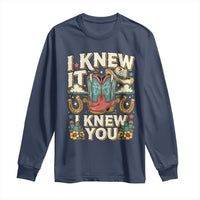 Retro Coastal Cowgirl I Knew It I Knew You Long Sleeve Shirt Pink Boots Vintage Country Pop Music Western Floral Graphic
