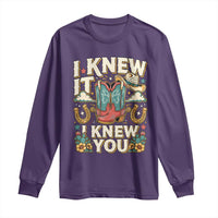 Retro Coastal Cowgirl I Knew It I Knew You Long Sleeve Shirt Pink Boots Vintage Country Pop Music Western Floral Graphic