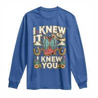 Retro Coastal Cowgirl I Knew It I Knew You Long Sleeve Shirt Pink Boots Vintage Country Pop Music Western Floral Graphic