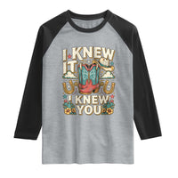 Retro Coastal Cowgirl I Knew It I Knew You Raglan Shirt Pink Boots Vintage Country Pop Music Western Floral Graphic