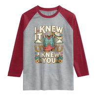 Retro Coastal Cowgirl I Knew It I Knew You Raglan Shirt Pink Boots Vintage Country Pop Music Western Floral Graphic
