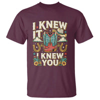 Retro Coastal Cowgirl I Knew It I Knew You T Shirt Pink Boots Vintage Country Pop Music Western Floral Graphic