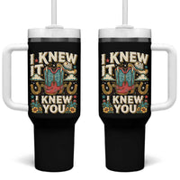 Retro Coastal Cowgirl I Knew It I Knew You Tumbler With Handle Pink Boots Vintage Country Pop Music Western Floral Graphic