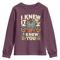 Retro Coastal Cowgirl I Knew It I Knew You Youth Sweatshirt Pink Boots Vintage Country Pop Music Western Floral Graphic
