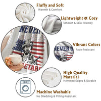 Never Go Full Retard Funny 4th of July Soldier Quote Throw Blanket Patriotic American Flag Fireworks Dark Humor