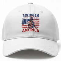 Living In America Funny Patriotic Heavyweight Boxer Baseball Cap Vintage Distressed Flag Uncle Sam Hat Boxing Champion