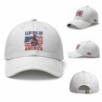 Living In America Funny Patriotic Heavyweight Boxer Baseball Cap Vintage Distressed Flag Uncle Sam Hat Boxing Champion