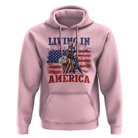 Living In America Funny Patriotic Heavyweight Boxer Hoodie Vintage Distressed Flag Uncle Sam Hat Boxing Champion