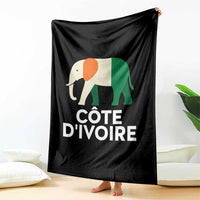 Proud Côte d'Ivoire Elephant Ivory Coast Flag Throw Blanket Ivorian Pride Retro Souvenir