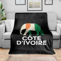 Proud Côte d'Ivoire Elephant Ivory Coast Flag Throw Blanket Ivorian Pride Retro Souvenir