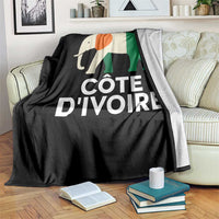 Proud Côte d'Ivoire Elephant Ivory Coast Flag Throw Blanket Ivorian Pride Retro Souvenir