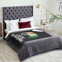 Proud Côte d'Ivoire Elephant Ivory Coast Flag Throw Blanket Ivorian Pride Retro Souvenir