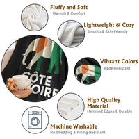 Proud Côte d'Ivoire Elephant Ivory Coast Flag Throw Blanket Ivorian Pride Retro Souvenir