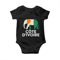 Proud Côte d'Ivoire Elephant Ivory Coast Flag Baby Onesie Ivorian Pride Retro Souvenir