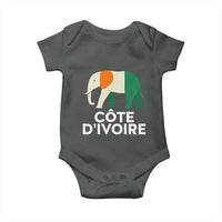 Proud Côte d'Ivoire Elephant Ivory Coast Flag Baby Onesie Ivorian Pride Retro Souvenir