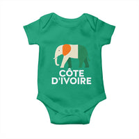 Proud Côte d'Ivoire Elephant Ivory Coast Flag Baby Onesie Ivorian Pride Retro Souvenir