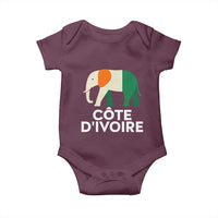 Proud Côte d'Ivoire Elephant Ivory Coast Flag Baby Onesie Ivorian Pride Retro Souvenir