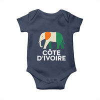 Proud Côte d'Ivoire Elephant Ivory Coast Flag Baby Onesie Ivorian Pride Retro Souvenir