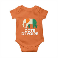 Proud Côte d'Ivoire Elephant Ivory Coast Flag Baby Onesie Ivorian Pride Retro Souvenir